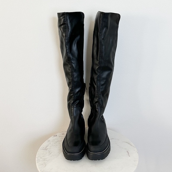 NEW Sam Edelman Lerue Lug Sole Faux Leather High Shaft Boot Size 8 - Picture 8 of 14